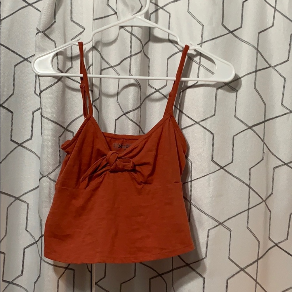 Orange tie cropped  tank top